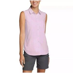 NWT Eddie Bauer Women's Purple Sleeveless Tech Shirt Size Small